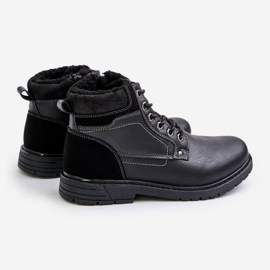 Férfi szigetelt trapperek Eco bőrből, fekete Venredia 1