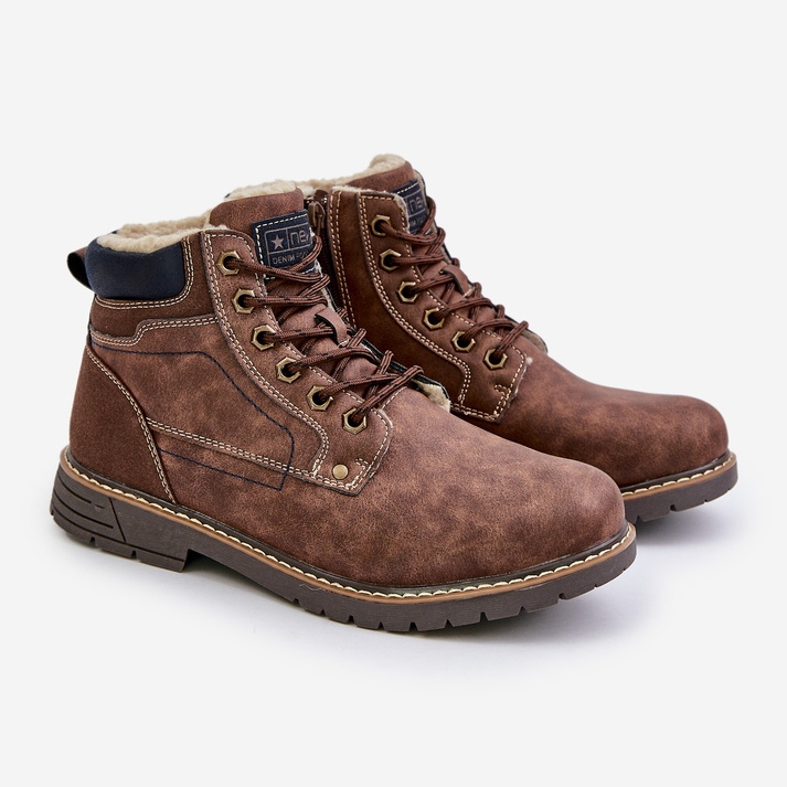 Férfi szigetelt csapdázók Eco bőrből, barna Venredia 1