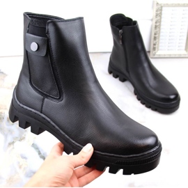 Potocki W WOL186 hőszigetelt bokacsizma zsebbel, fekete 1