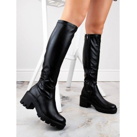 Potocki csizma magas sarkon és platformon W SZ12267 WOL196 fekete 1