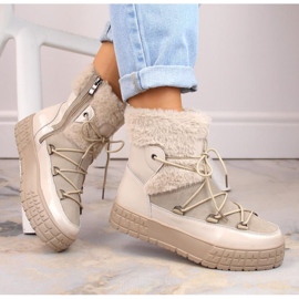 Filippo W PAW475B szigetelt bőr platformcsizma, bézs 2 Filippo W PAW475B szigetelt bőr platformcsizma, bézs 2