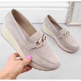 Filippo W PAW507A bézs bőr velúr cipő 2