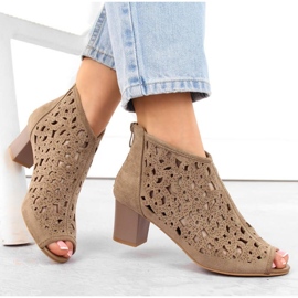 Velúr csizma Jezzi W JEZ428 világosbarna 2