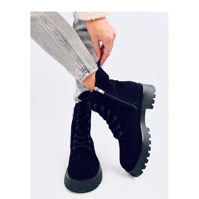 Franti Fekete fűzős Chelsea csizma - Inello 2