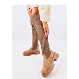 Khaki zoknis csizma bézs 1