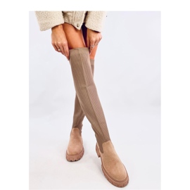 Khaki zoknis csizma bézs 2