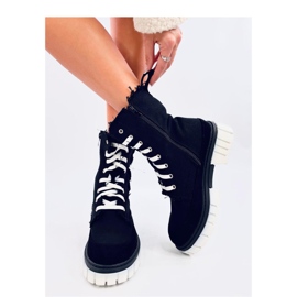 Vászon bokacsizma fekete védővel 1