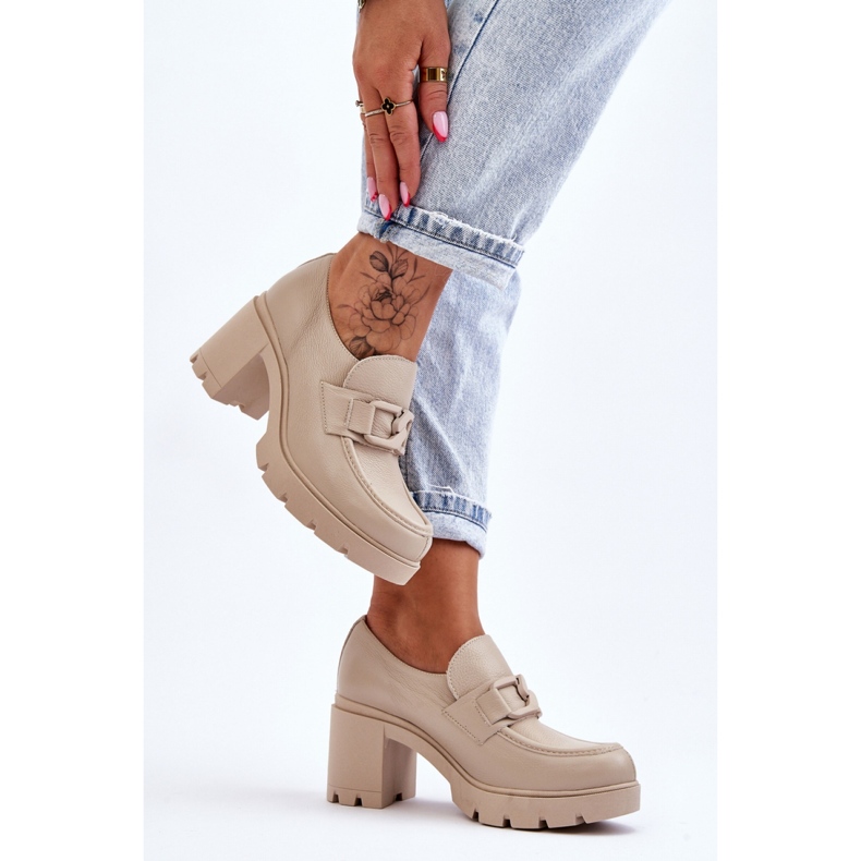 Cipő Modell 20097 Bézs Lakk 1