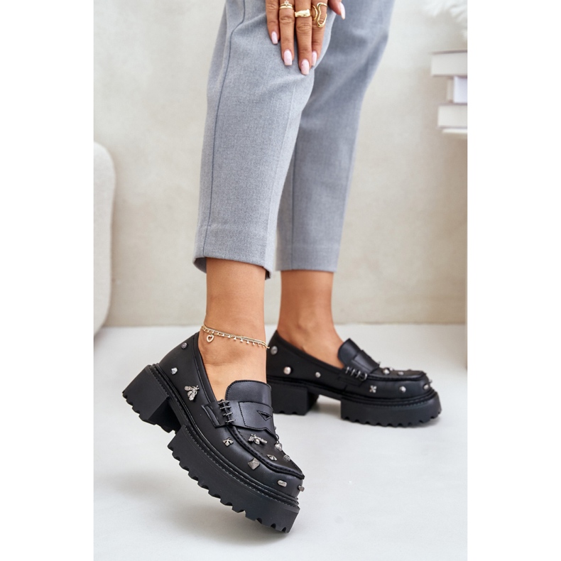 Da MR880-102 modell fekete bőr cipő 1