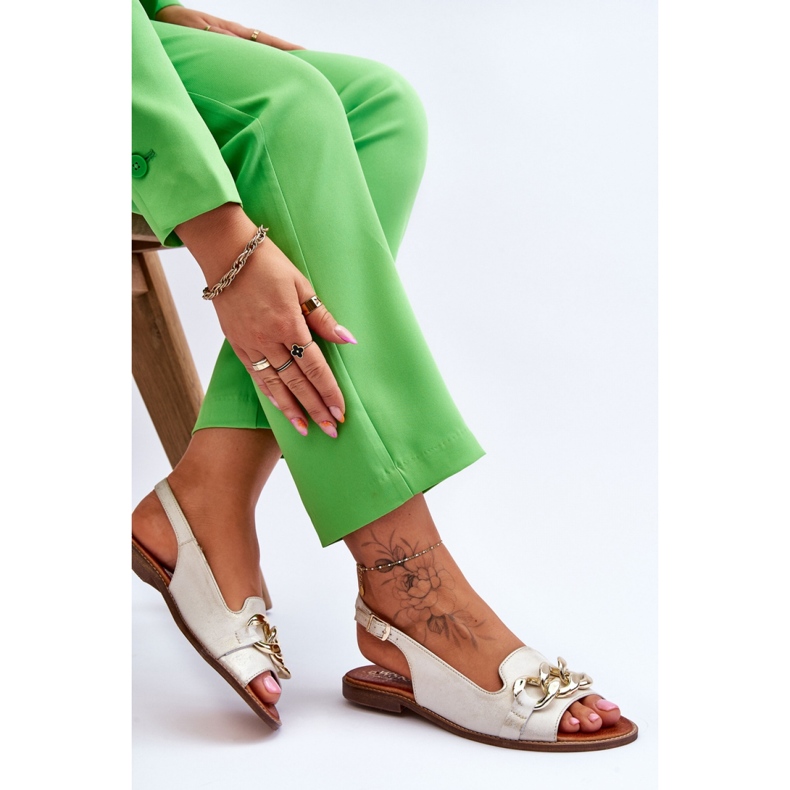 Step in style Szandál Lewski modell 3230 bézs/arany - Lépjen stílusosan 2