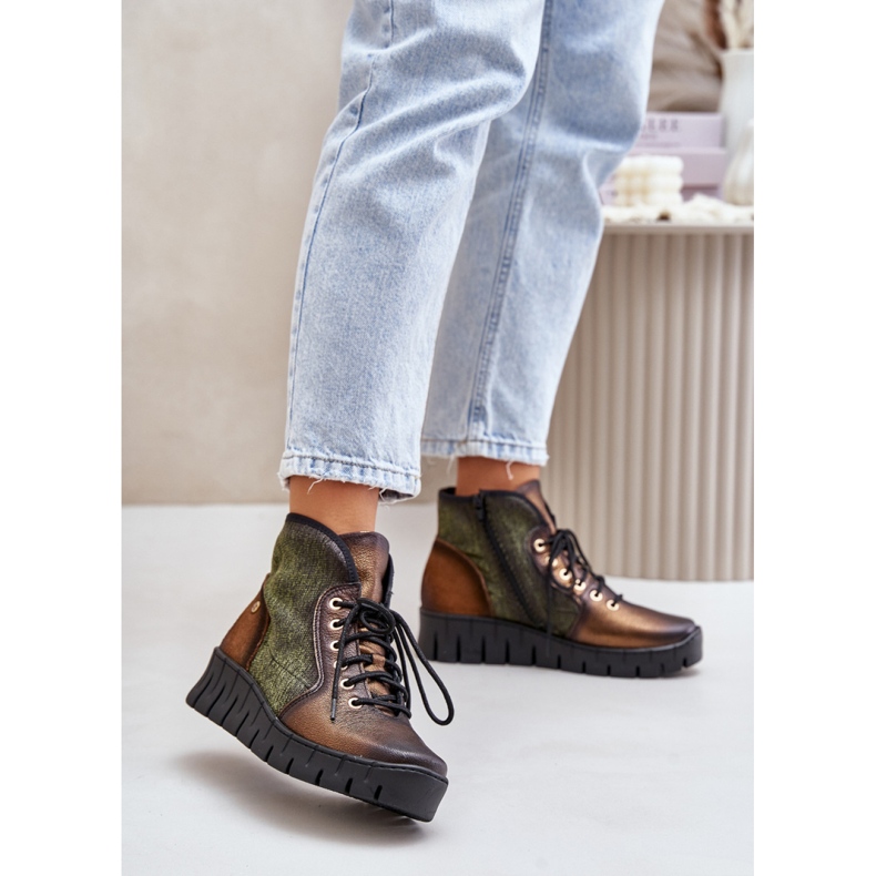 Maciejka 06702-09 Zöld/Arany bokacsizma 1