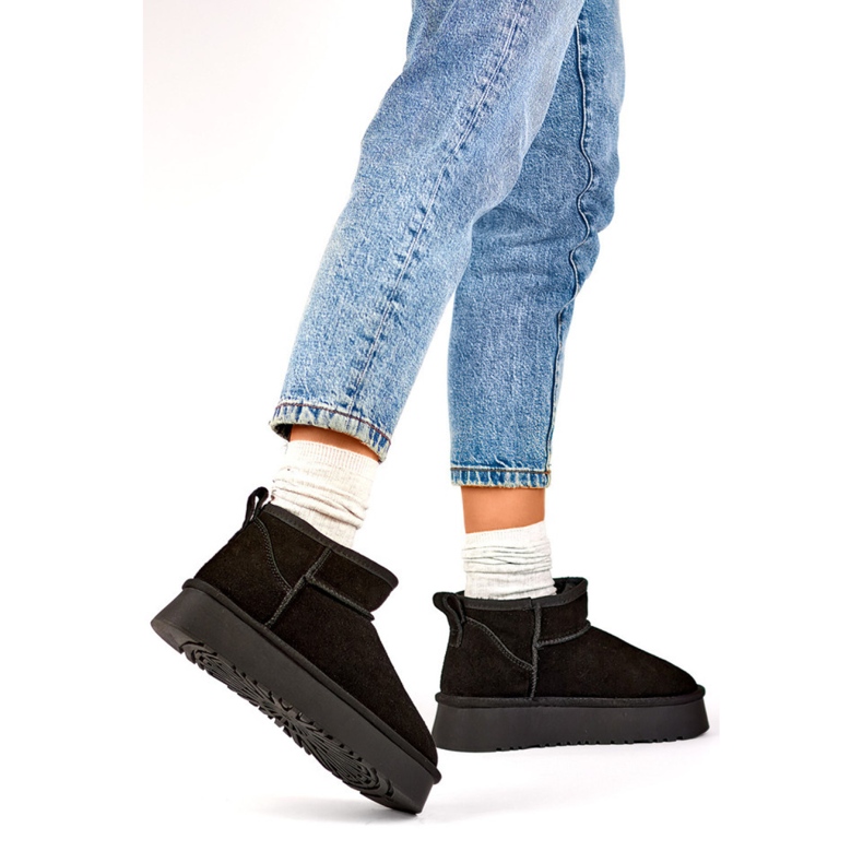 Női szőrmével bélelt hócsizma XF-159B, fekete 1 Női szőrmével bélelt hócsizma XF-159B, fekete 1