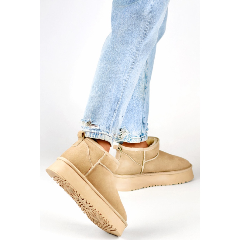 Szőrmével bélelt női hócsizma XF-159L.BE, bézs 1