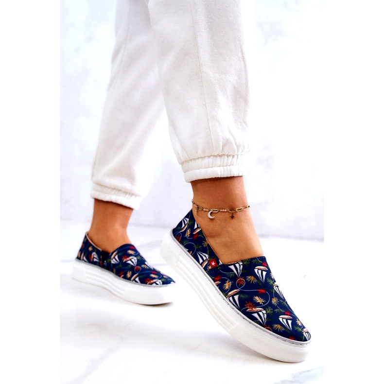 Női tornacipő Memory Foam Big Star JJ276016 sötétkék 2