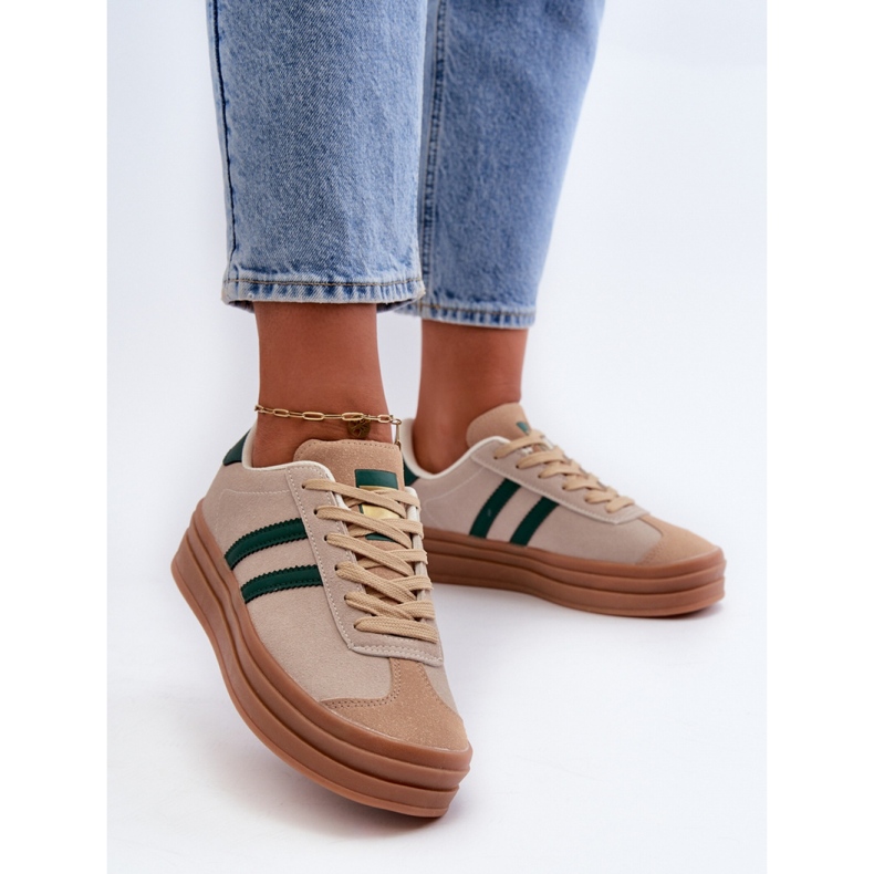 EV-508 bézs/zöld sportcipő 1