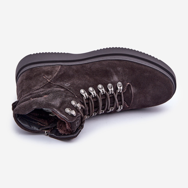 Férfi velúr szigetelt csizma Big Star OO174189 barna 2