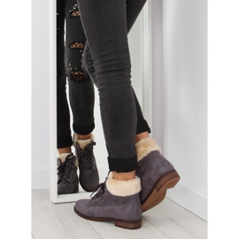 Szürke Fűzős női szürke csizma NC87 szürke 1