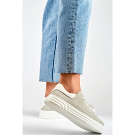 Női bőr sportcipő, szürke GD-XF-113G 1