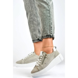 Goodin Női bőr sportcipő a platformon, szürke GD-LX1001G 2