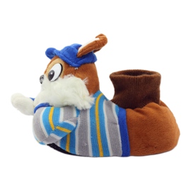 American Club Meleg amerikai mókus kisállat papucs kék barna 3