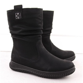 Rieker 74283-00 hőszigetelt bokacsizma cipzárral, fekete 2