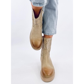 Női áttört bokacsizma zöld színben 1