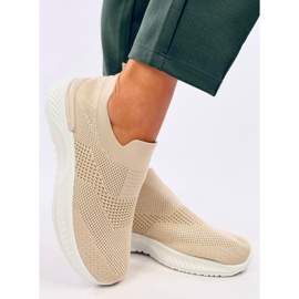 Női sportzoknis cipő, bézs 2