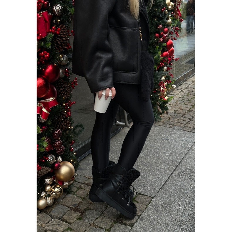 Vízálló Vegán Platform Snow Boots D.Franklin DFSH370004 Fekete 2