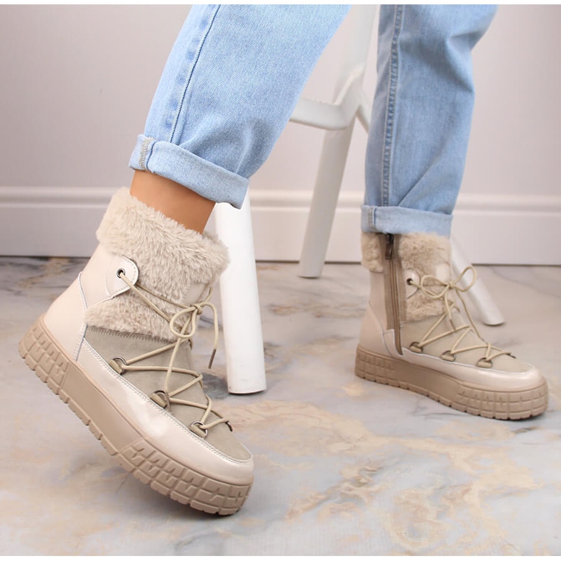 Filippo hócsizma szőrmelt bézs szőrmel 3