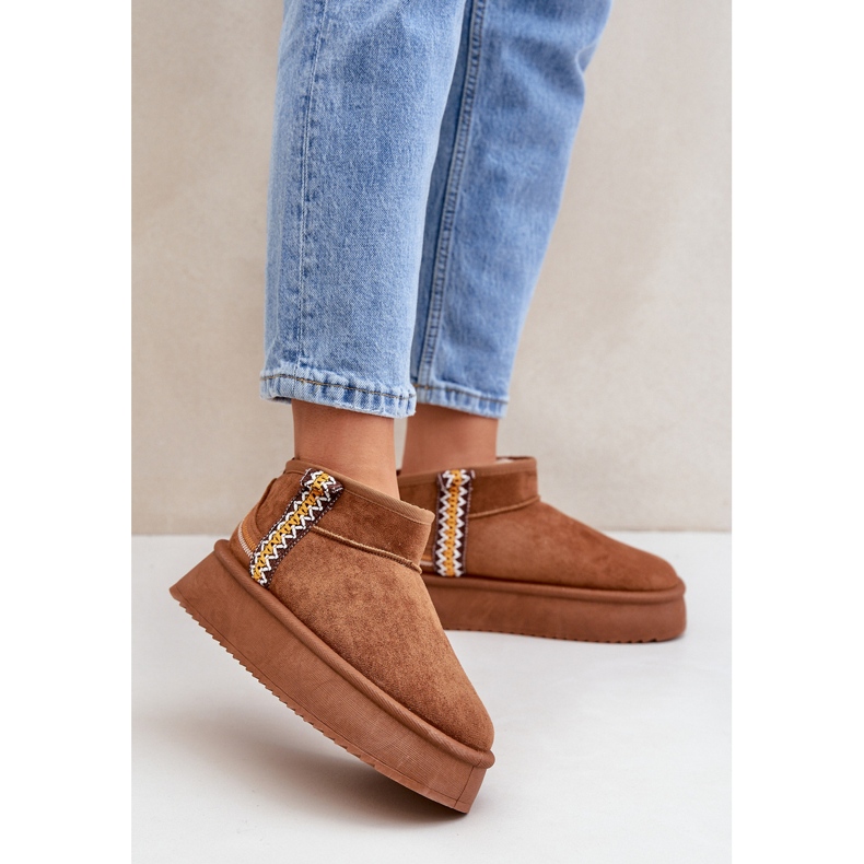 Platform hócsizma tevemintával barna 2