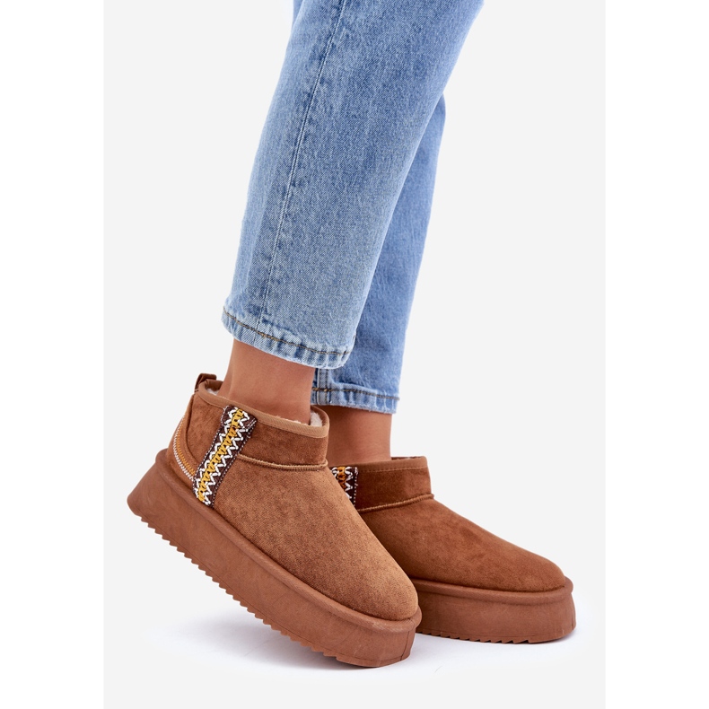 Platform hócsizma tevemintával barna 1