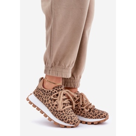 Barna Leopard Sneakers Platform sportcipő bézs 1