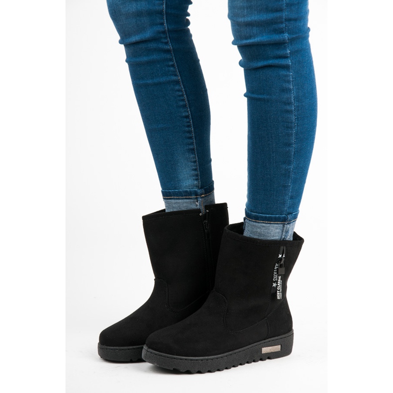 Super Me Cipzárral rögzíthető hócsizma fekete 2