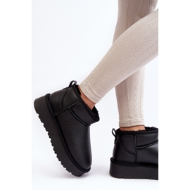 Fekete bőr hócsizma szőrme béléssel 2