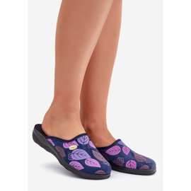 Női papucs levelekkel Inblu CU00005F sötétkék 1 Női papucs levelekkel Inblu CU00005F sötétkék 1