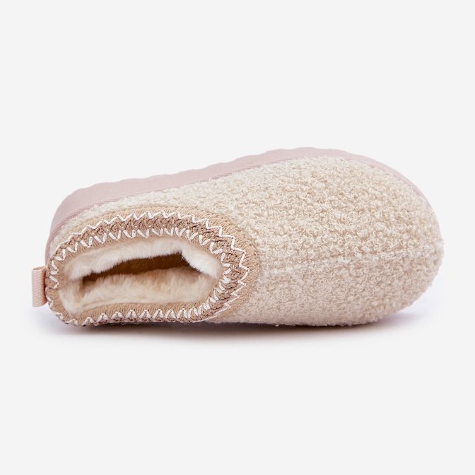 Prémes, báránybőr típusú, világos bézs színű gyerek hócsizma 1