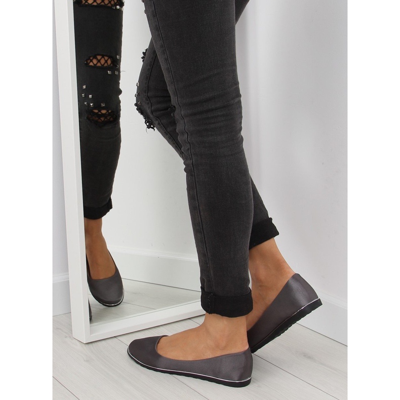 Szürke szatén balerina A8621 szürke 2