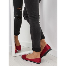 Szatén bordó balerinák A8621 piros 2