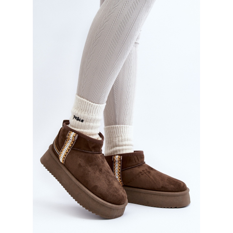 Női platform hócsizma, velúr, sötétzöld 1