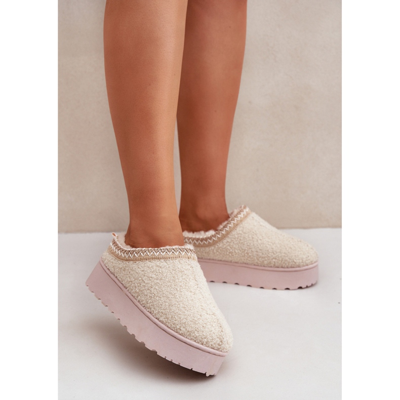 Női bézs platform hócsizma 1