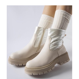 Garrett - Solea bézs bokacsizma dekoratív felsőrésszel 1