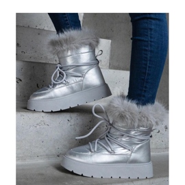 Ezüst szigetelt hócsizma szőrmével Arilla - Solea szürke 1 Ezüst szigetelt hócsizma szőrmével Arilla - Solea szürke 1