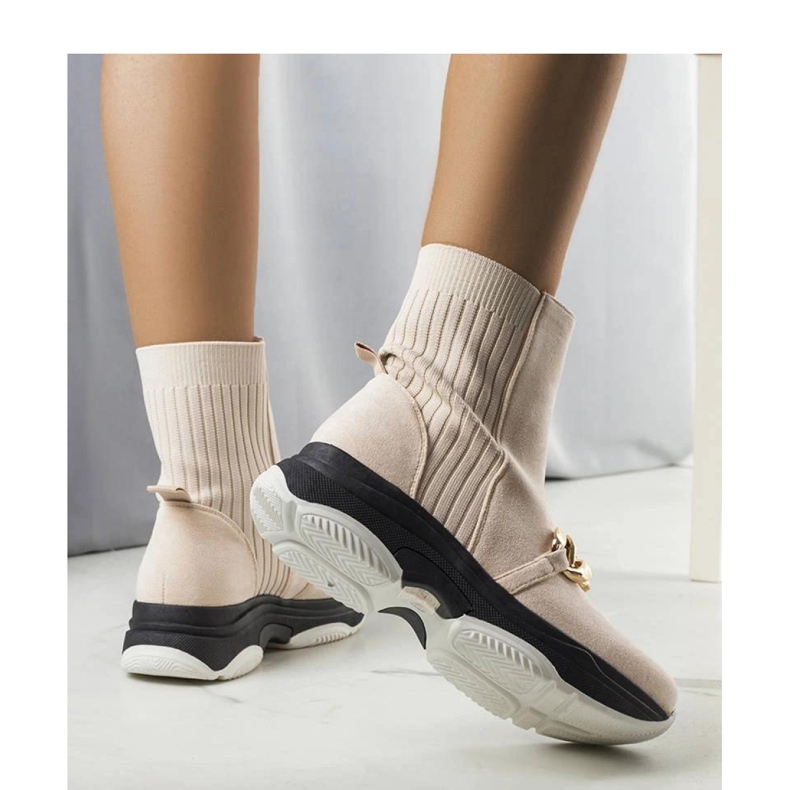 Bézs színű hőszigetelt bokacsizma Ulster lánccal - Solea 2