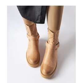 Procopio - Solea bézs áttört bokacsizma lánccal 1 Procopio - Solea bézs áttört bokacsizma lánccal 1