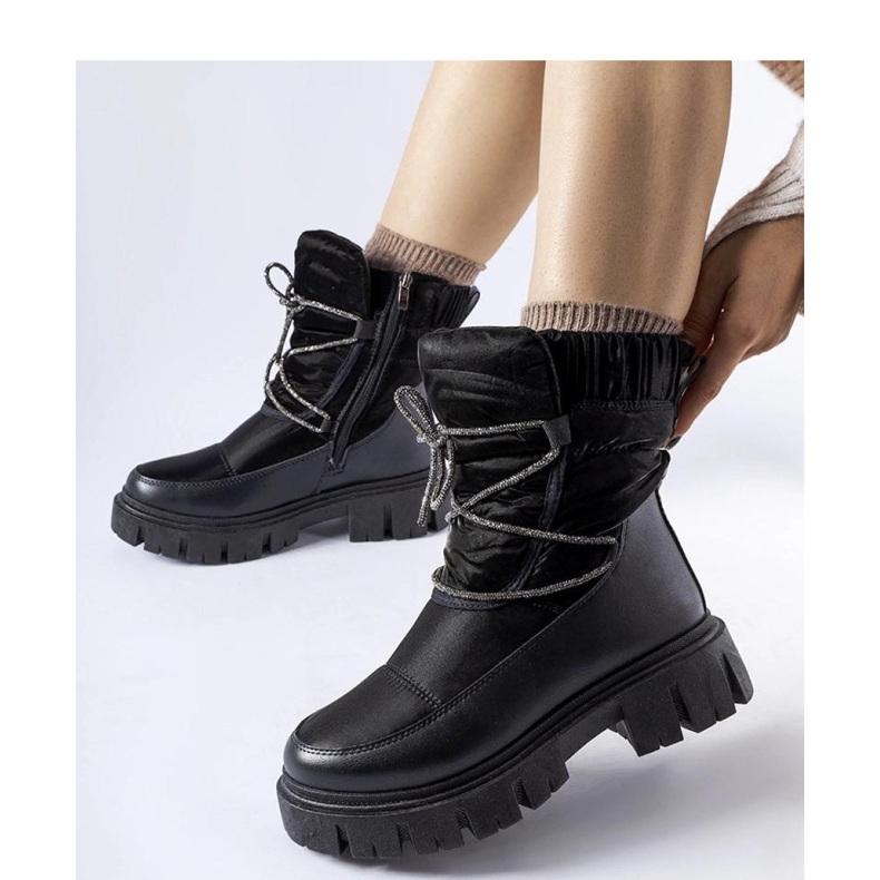 Fekete hócsizma cirkóniával Pettenasco - Solea 1