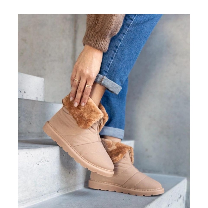 Bézs színű hőszigetelt hócsizma gallérral Edidda - Solea 1 Bézs színű hőszigetelt hócsizma gallérral Edidda - Solea 1