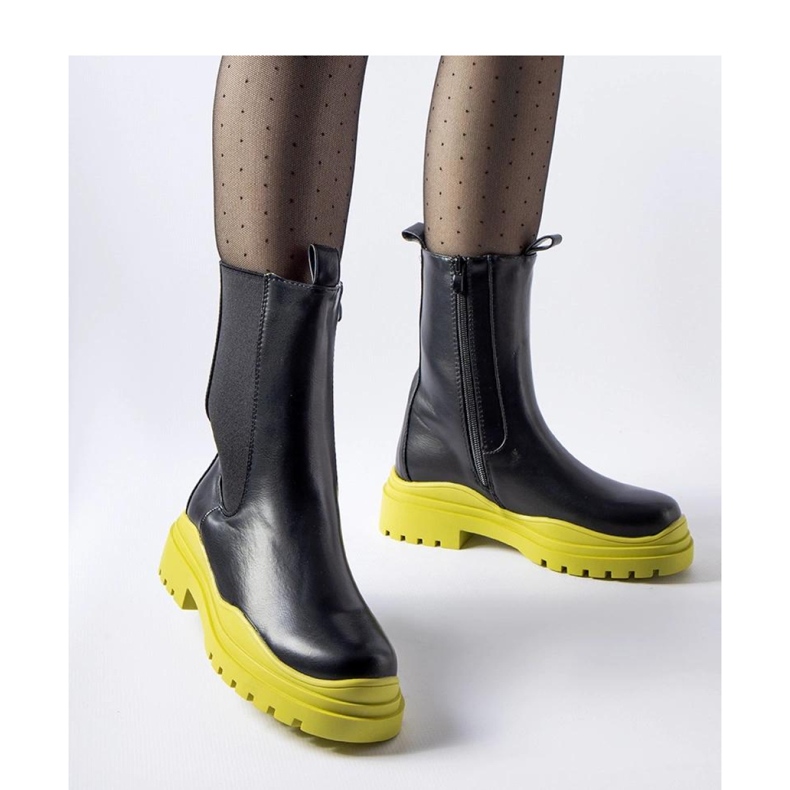 Fekete bokacsizma színes talppal a Delebio - Solea-tól 1