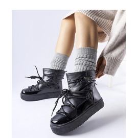 Fekete hőszigetelt hócsizma gumiszalaggal 1 Fekete hőszigetelt hócsizma gumiszalaggal 1