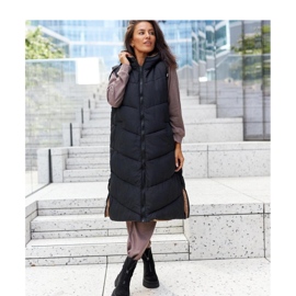 Fekete szigetelt cipzáros csizma öko-velúrból 1