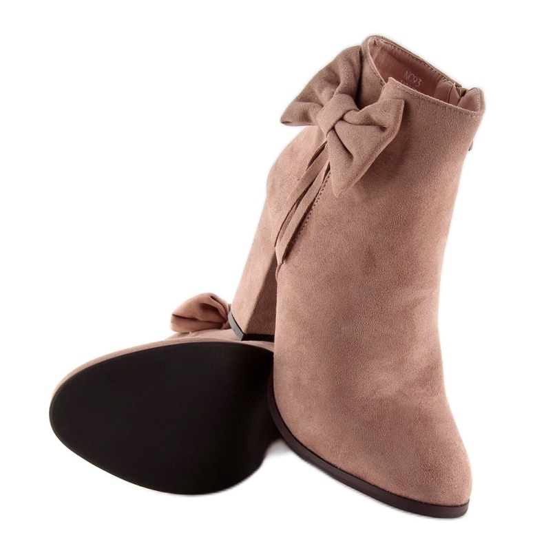 Magas sarkú csizma rózsaszín nc93 Pink masnival sokszínű 2